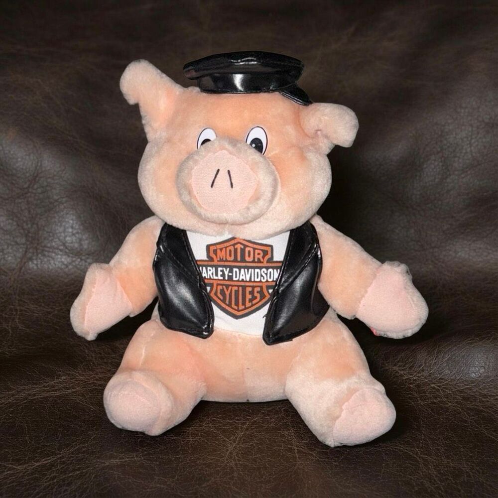Vintage 1990’s Harley-Davidson Plush Biker Hog Stuffed Animal Nostaliga 10” P61